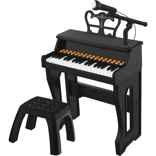 Dollox Keyboard Piano for Kids, Toddler Piano Toys 37 Keys Kid Musical Instruments Electric Keyboard Baby Pianos for Beginners Mini Music Toy with Stool, Birthday Gift for Age 3 4 5 6 Years Old
