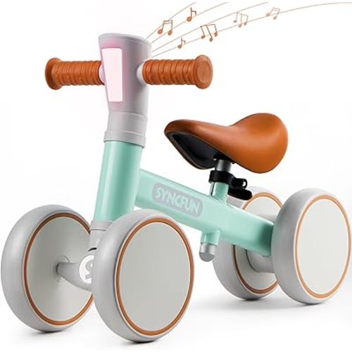 SYNCFUN Baby Balance Bike with Music and Light for 1-2 Year Old Toddlers, 1st Birthday Gift, One Year Old Birthday Gift for Boys Girls, Outdoor Baby Toys (Blue)