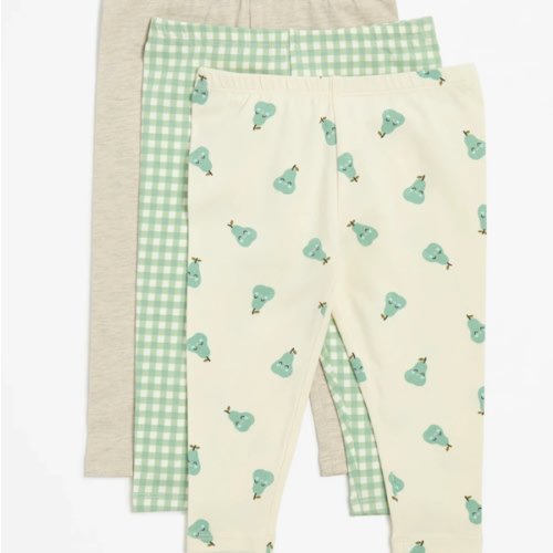 Baby Organic Cotton Leggings 3 Pack - Pears | Target Australia