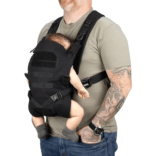 TBG - Mens Tactical Baby Carrier for Infants and Toddlers 8-33 lbs - Compact (Black)