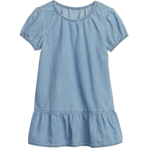 GAP Baby Girls' Short Sleeve Denim Dress - 3-6 Months - Light Wash