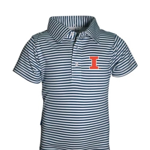 Illinois Fighting Illini NAVY Baby Carson Polo Romper