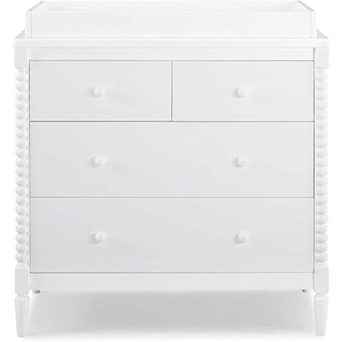 Delta Children Saint 4 Drawer Dresser with Changing Top, Bianca White