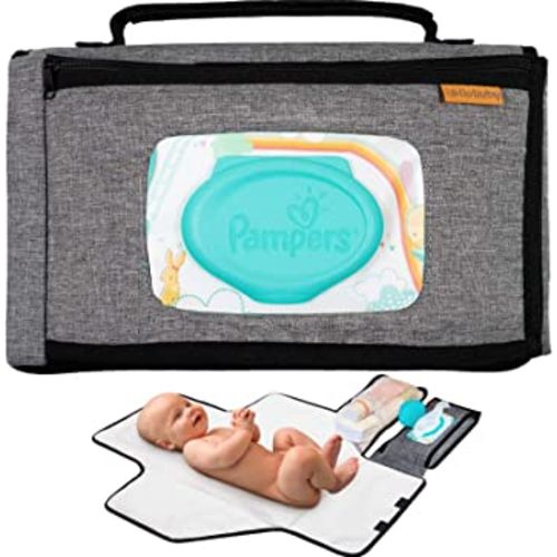 liuliuby Smart Changing Kit - Portable Diaper Changing Pad with Wipes Dispenser Pocket - Extra Large Mat for Baby and Toddler…