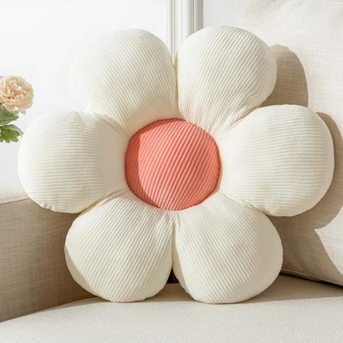 Flower Pillow, Flower Shaped Throw Pillow Cushion Seating White Flower PlushThrow Pillow Floor Pillows Home Decorative Seating Cushions