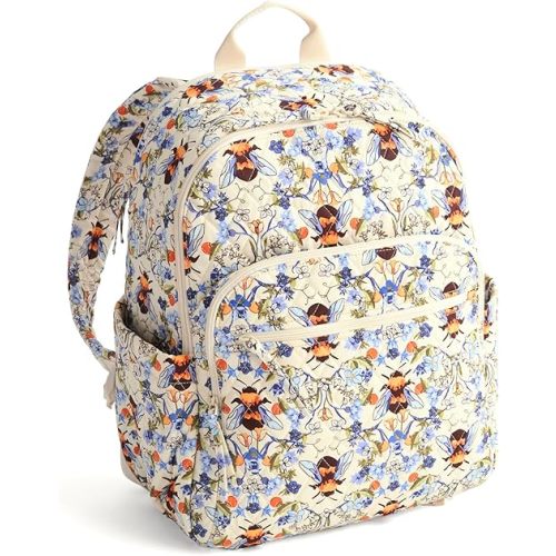 Vera Bradley Women's Bancroft Backpack - Premium Cotton, Bee Garden, One Size