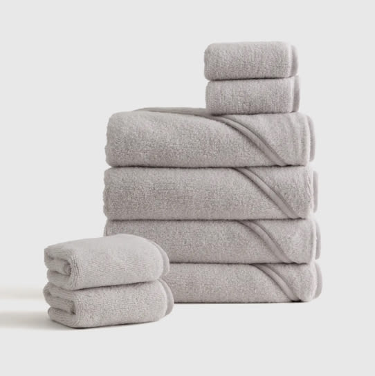 Organic Turkish Cotton Baby Bath Bundle 8-Pack in Light Grey