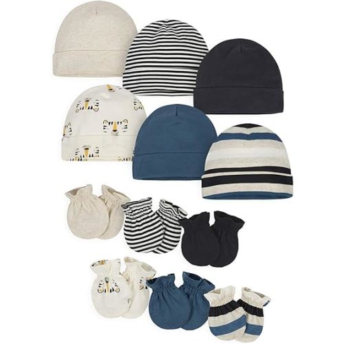 Onesies Brand Unisex Baby 12-piece Cap and Mitten Set