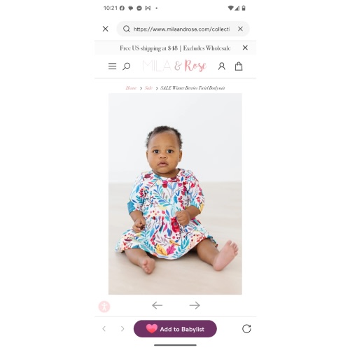 SALE Winter Berries Twirl Bodysuit | Mila & Rose