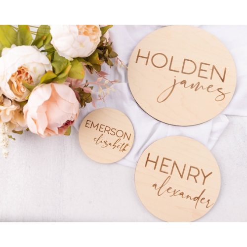 Engraved Baby Name Sign, Newborn Photo Prop, Wooden Name Sign, Modern Birth Announcement, Baby Name Plaque, Name Announcement for Hospital - Etsy