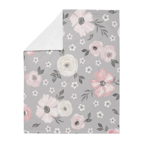 Sweet Jojo Designs Watercolor Floral Floral Security Baby Blanket | Wayfair
