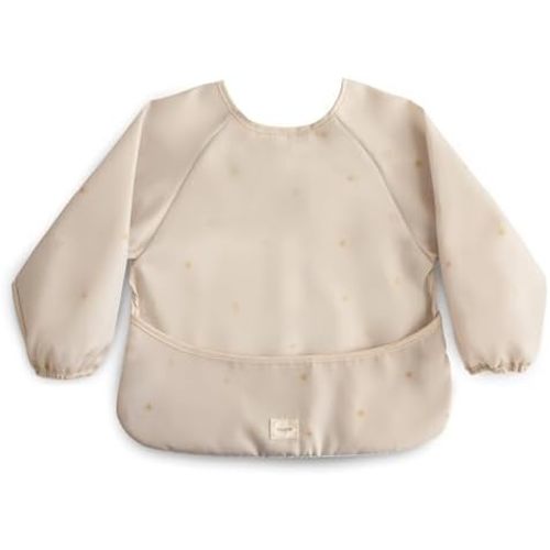 mushie Long Sleeve Baby Bib | Mess Free & Waterproof Fabric for Toddlers | Adjustable Fit for Ages 6-24 Months
