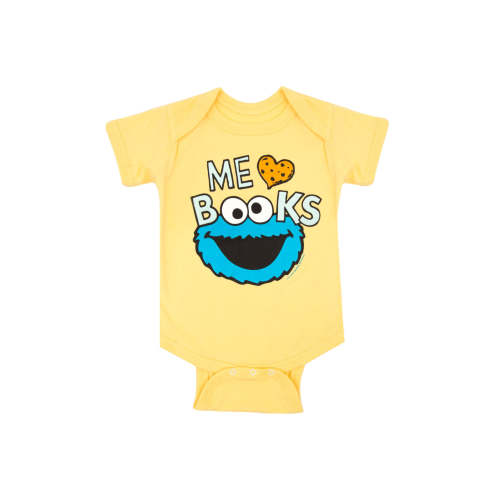 Sesame Street Cookie Monster - Me Love Books baby bodysuit