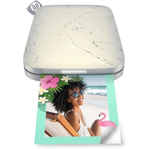 HP Sprocket Select Portable 2.3x3.4" Instant Photo Printer (Eclipse) Print Pictures on Zink Sticky-Backed Paper from your iOS & Android Device.,White