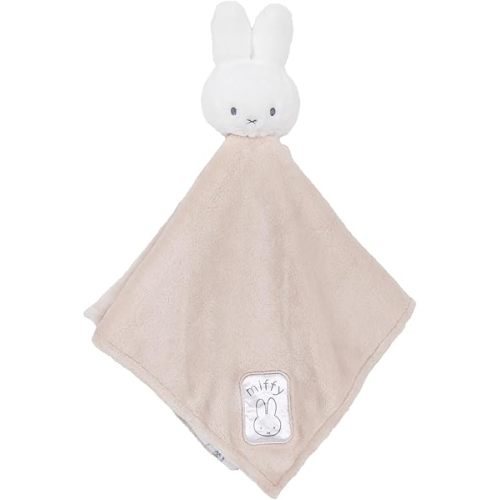 Kids Preferred Miffy Baby Blanket - Neutral Colors, Soft Snuggable Blankey, Miffy Plush, Embroidered Details, Paci Loop, 17 in, Ages 0 Months & Up
