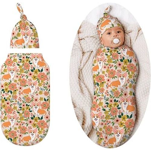 Dog Pattern Swaddle Blankets Newborn Receiving Blanket Baby Swaddle Wrap Soft Sleeping Sack for Baby Girls Boys