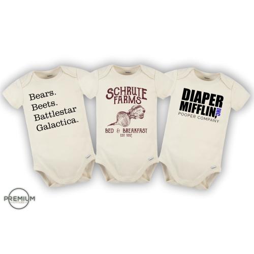 The Office Onesie® Bundle | 3 Onesies® Included | 100% Premium Cotton | Available in Short Sleeve Onesies® and Long Sleeve Onesies®