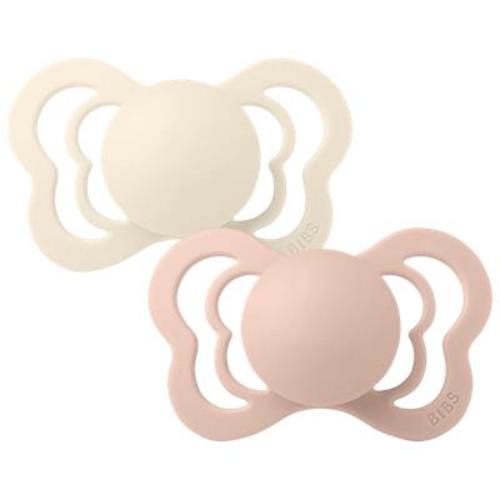 BIBS Pacifier COUTURE Latex 2 PK Ivory/Blush- Size 2