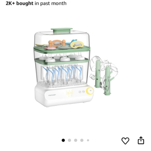 Momcozy 3 Layers Large Bottle Sterilizer and Dryer, Fast Sterilize and Dry, Universal Bottle Sterilizer for All Bottles & Breast Pump Accessories, Touch Screen & Auto-Off Bottle Sanitizer