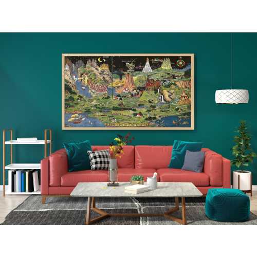 The Land of Make Believe Map Canvas – Vintage Fantasy Fairytale Wall Art