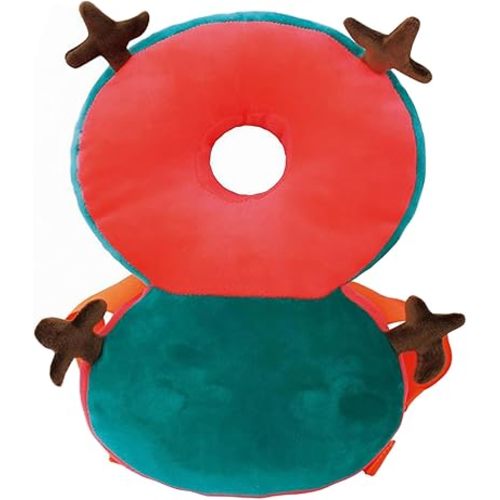 Baby Fall Back Head Protector,Adjustable & Soft & Comfortable,Head Protection Pillow for Toddler Walker,Cute Cartoon Design for Safety Baby Learning Walking Crawling (SIKA Deer)