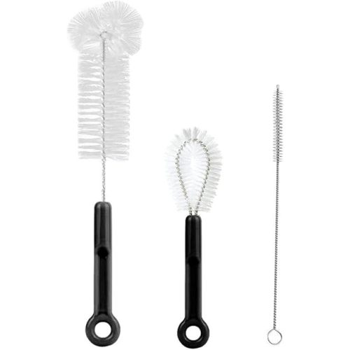 3-Pack Bottle Cleaning Brush Set - Long Water Bottle Brush, Straw Cleaner & Lid Brush for Baby Bottles, Travel Mugs, Wine Decanter, Narrow Spaces, Pipes & More