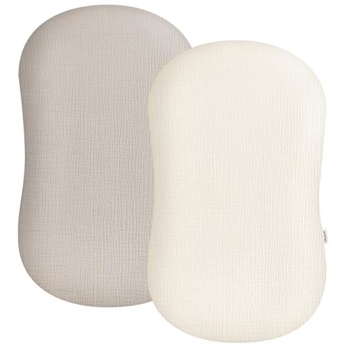 Muslin Baby Lounger Cover 2 Pack, Soft Breathable Newborn Lounger Pillow Cover for Boys Girls Infant