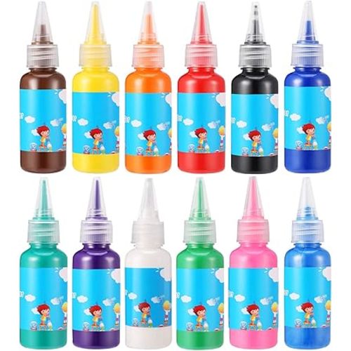 Finger Paint, Kids Finger Paint, Non Toxic Finger Paints for Toddlers 1-3, Washable Finger Paints for Toddlers, 12 Colors, 30ml Each
