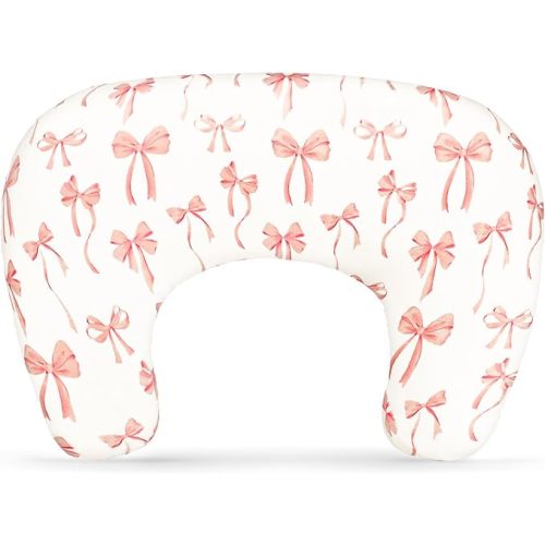 DAYEEBALL New Nursing Pillow Cover, Removable New Nursing Covers for Breastfeeding Pillows, Stretchy and Soft Fit for Baby Girls Newborn, Bow(Only Cover)