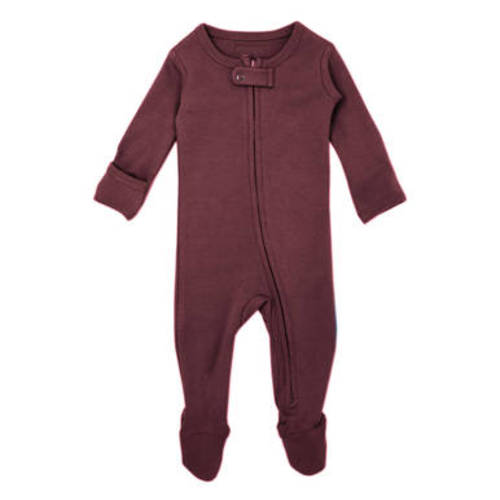 Organic Zipper Footie in Eggplant - L'ovedbaby