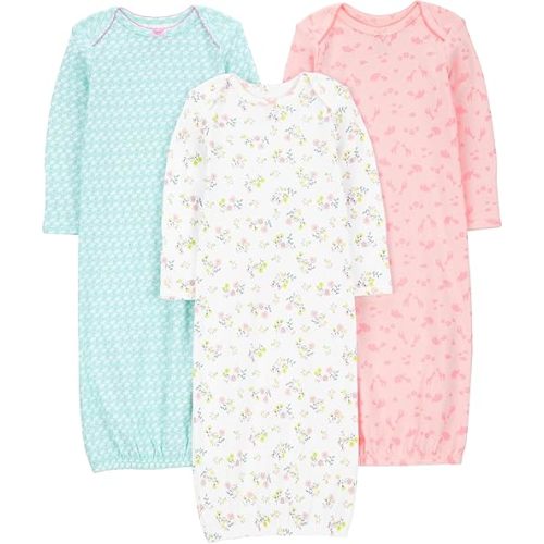 Simple Joys by Carter's Baby Girls' 3-Pack Cotton Sleeper Gown