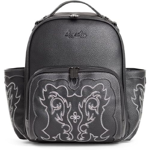 Itzy Ritzy Mini Diaper Bag Backpack – Chic, Compact Mini Plus Backpack with Changing Pad, 10 Pockets (6 Internal, 4 External), Grab-Top Handle & Rubber Feet (Outlaw)