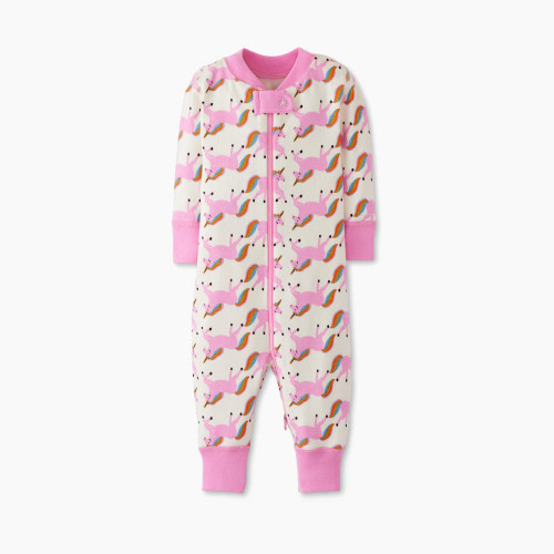 Hanna Andersson Baby 2-Way Zip Sleeper - Pink Unicorn, 0-3 Months