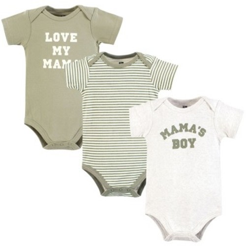 Hudson Baby Infant Boy Cotton Bodysuits, Sage Mamas Boy, Newborn