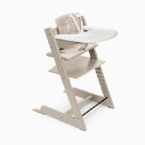 Stokke Tripp Trapp High Chair Complete² - Cashmere Mist/Beige Cushion/White Tray