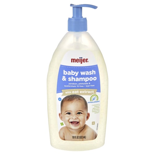 Meijer Baby Wash & Shampoo, Oat Extract, 18 oz