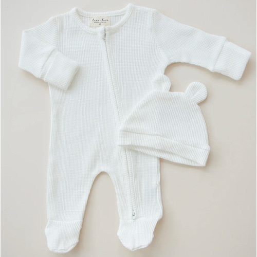 Luna + Luca Bear Waffle Set - White