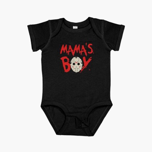 Mama_s Boy Jason Voorhees Friday The 13th Baby One-Piece