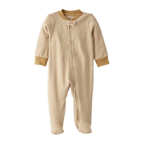 little planet by carter's Baby Sleep and Play made with Organic Cotton, Ochre Stripe, 3M