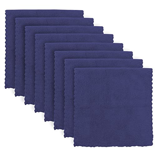 Super Soft Burp Cloths 8 Pack - Thick - Extra Absorbent - Perfect Size Large 20 X 10 Inch - Light and Easy to Carry - Milk Spit Up Rags - Burpy Cloths for Unisex, Boy, Girl, Newborn - Navy Blue