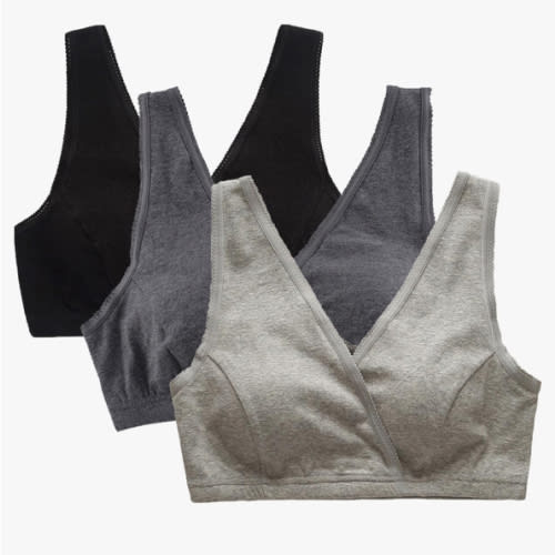 CAKYE 3 Pack Maternity Nursing Sleep Bra Breastfeeding Cotton Bralette