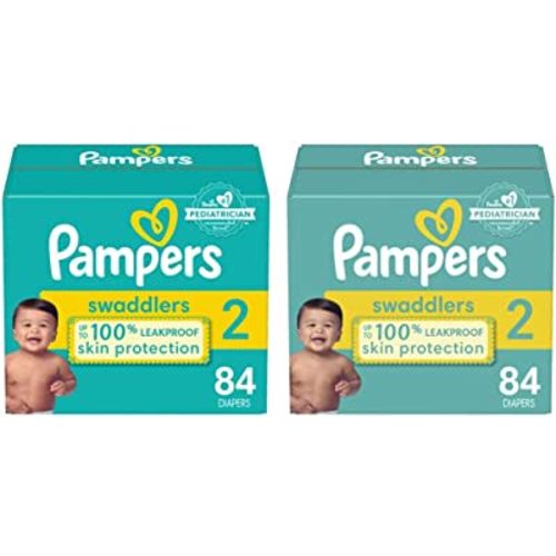 Pampers Swaddlers Newborn Diaper Size 2 84 Count (Pack of 2)