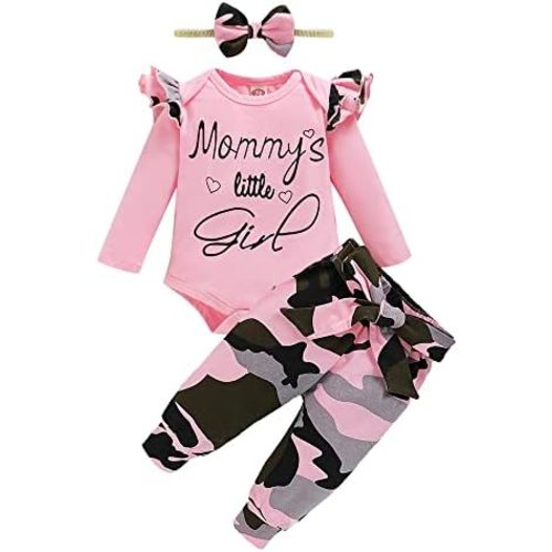 Infant Baby Girl Clothes Newborn Girl Outfit Long Sleeve Romper Pants Set Cute Baby Clothes for Girls Fall/Winter