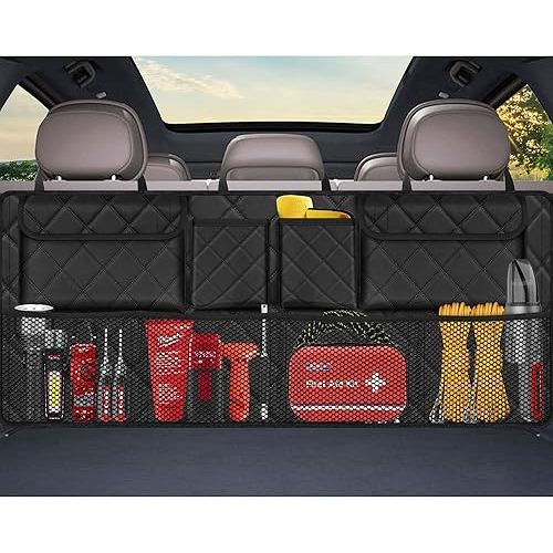 Femuar Car Trunk Organizer Black Car Storage Bag (42"*18")