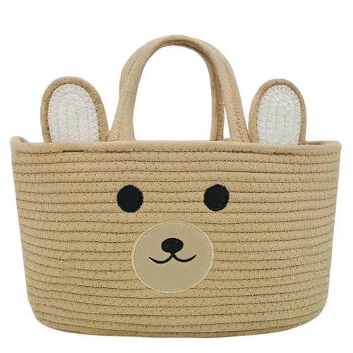 Animal Basket, Baby Laundry Baskets, Baby Gift Baskets, Baby Shower Basket, Baby Diaper Caddy Organizer, Nursery Storage Bin Hamper, Easter Baskets, 14"D x 10"W x 8"H (Brown Bear)