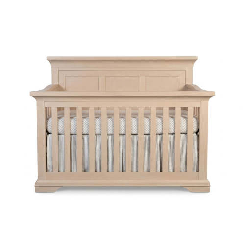 Pali Genova Convertible Crib With Varese Wood Panel 3 Squares  - Sandstone