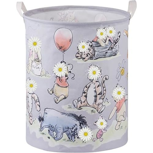 Bear Storage Basket, Nursery Large Hamper Canvas Laundry Basket Foldable With Waterproof Pe Coating,For Kids Boys And Girls, Bathroom, Bedroom, Clothes,Toy Bin