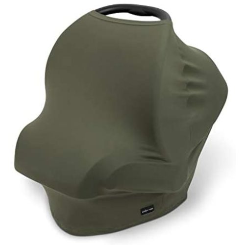 Simka Rose Baby Car Seat Cover - 6 in 1 Multi-Use Breastfeeding Cover - Ultra Soft and Stretchy Nursing Cover - Essentials for Baby Boy Baby Girl or Gender Neutral (Moss)