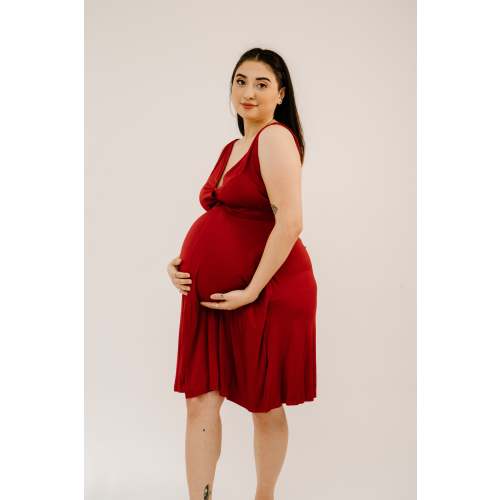Juliet Labor & Postpartum Gown in Crimson