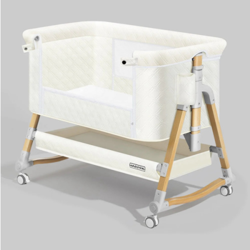 HARPPA Cuddly 3-in-1 Baby Bassinet Bedside Sleeper for Reflux | Attaches to Bed, Adjustable 5 Heights, Non-Toxic & CPSC Certified | Sturdy Aluminum Frame, Portable Wheels, Tool-Free Setup, Gentle Rocking | Perfect for Newborns, Infants, Small Spaces & Saf
